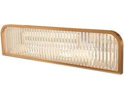 Glazen Afscheiding - Privacy Scherm - Ruimte Verdelen - Decoratief Gestreept - 122 x 30 cm - Goud