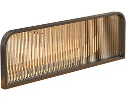 Glazen Afscheiding - Ruimteverdeler - Ruimte Indelen - Gestreept Glas - 30 x 130 cm - Zwart