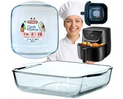 Glazen Airfryer Bakvorm 1L - Hittebestendig & Ovenbestendig