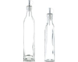 Glazen azijn/olie flessen met schenktuit 270 ml en 500 ml - Zeller - Keuken - Tafel dekken - Azijnflessen - Olieflessen - Doseerflessen van glas
