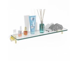 Glazen badkamerplank met handdoekbar - Modern design en duurzame wandmontage