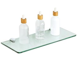 Glazen Badkamershelf - 7MM Dikke Rechthoekige Plank voor Badkamer, Keuken en Kantoor