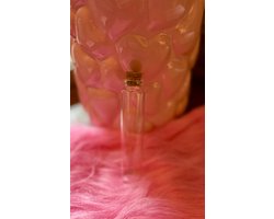 Glazen bewaarflesje met dop van kurk voor snorharen van je kat - 1 STUKS - kattenliefhebbers - uniek cadeautje - merkloos - VOLUMEKORTING