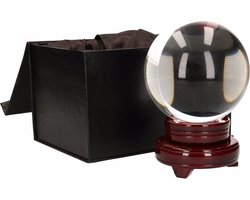 Glazen bol/kristallen bol - waarzeggers/waarzegsters decoratie - 10 cm - op houten voet