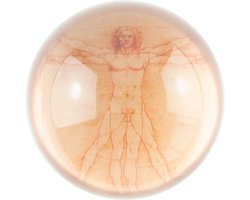 Glazen bolle presse papier, Leonardo Da Vinci, Mens van Vitruvius