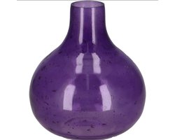 Glazen bolvaas in dieppaars -H17cm | De Woonbiotoop