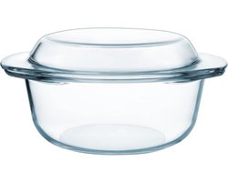Glazen braadpan met deksel - 2,5 L ovenbestendig voor stoof gerechten