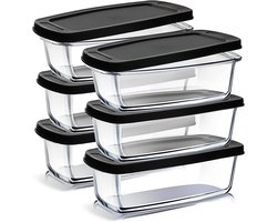 Glazen Broodpannen - Bakvormen met Deksel - Brood Bakken - Hittebestendig Glas - 19 Qt - Zwart