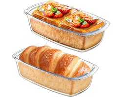 Glazen Broodvorm - Bakvorm Set - Brood Bakken - Hittebestendig Glas - 2 Stuks 25 cm - Transparant