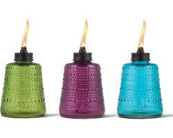 Glazen Buiten Fakkels Set van 3 - Tafellampen voor Tuinfeest en Sfeerlicht