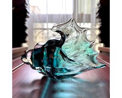 Glazen Conch Schelp Standbeeld - Kleurverloop Crystal Decoratie - Moderne Transparante Schelp Sculptuur voor Thuis & Bureau - Ruimte Decoratie en Aesthetische Ornamenten