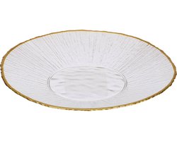 Glazen dessertbord met gouden rand DATURA, 21 cm