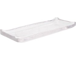 Glazen Dienblad - Serveerschaal Rechthoekig - Eten Presenteren - Duurzaam Materiaal - 33 x 11.8 cm - Wit
