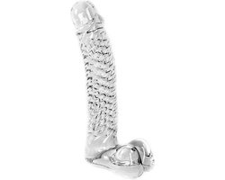 Glazen Dildo Geribbeld - transparant