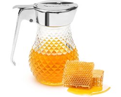 Glazen dispenser voor honing en siroop, 250 ml, met handvat - keukengereedschap voor karamel en olie