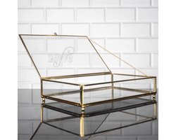 Glazen Display Kistje Doosje - Goud - 25x15x5cm - Stolp Vitrine Box - zeyve Glazen Kistje