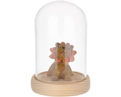 Glazen Display Koepel - Decoratieve Klok - Ambachten Tonen - Met Kurken Bodem - 8x9.2cm - Transparant