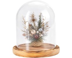 Glazen Displaybel - Glazen Koepel - Decoratie Presentatie - Houten Sokkel - N.v.t. - Helder