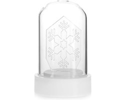 Glazen Dome Decoratie - Sneeuwvlok Verlichting - Kerstsfeer Creëren - Warm Wit Licht - 5.5 x 9 cm - Wit
