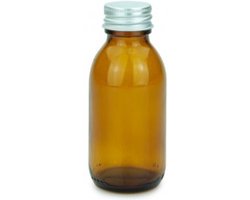 Glazen Fles 100ml Leeg 1 stuk - Aluminium Draaidop - Amber Glas - Lege Siroopfles