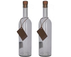 Glazen fles met kurk 750 ml - 8x stuks - Glasflessen / flessen met kurk - Decoratie of opslag - transparant