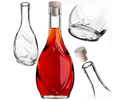 Glazen flessen 250 ml met kurk - Ideaal voor likeur, wijn en decoratie