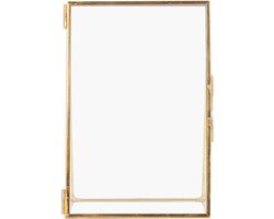 Glazen Fotolijst - Messing Bureau Frame - Retro Glas - Metaal Beugel - Koper Strip (4 * 6 Inch)