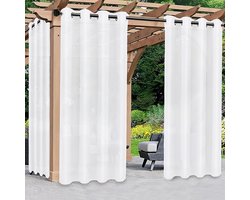 Glazen gordijn, voilegordijn met ringen, transparant, voor de woonkamer, decoratief, polyester, gordijn met ringen, doorschijnend decoratief gordijn voor slaapkamer, woonkamer