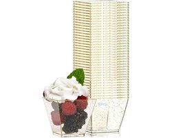 Glazen - Goud - 60 ml - Herbruikbaar - Voor Schuim en Tiramisu