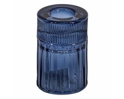 Glazen kaarsenstandaard blauw 4,9x7cm