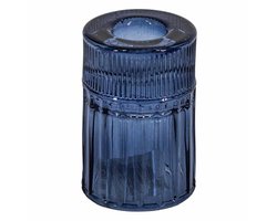 Glazen kaarsenstandaard blauw
