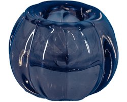 Glazen kaarsenstandaard blauw