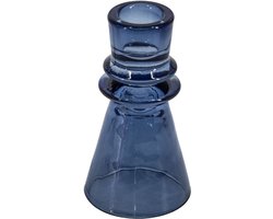 Glazen kaarsenstandaard blauw
