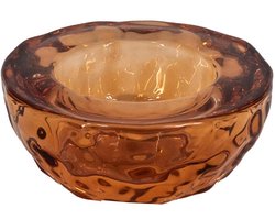 Glazen kaarsenstandaard sandstone