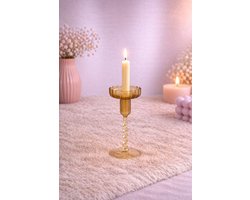 Glazen Kaarshouder – Elegant, stijlvol & tijdloos (klein) | Viva Femme | Kaarsen | Kandelaar | Decoratie | Cadeau | Wonen | Stijlvol | Romantisch | Moederdag