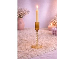 Glazen Kaarshouder – Elegant, stijlvol & tijdloos (middel) | Viva Femme | Kaarsen | Kandelaar | Decoratie | Cadeau | Wonen | Stijlvol | Romantisch | Moederdag