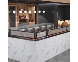 Glazen kamerverdeler - Kamer scheidingswand - Privacy creëren - Golfeffect glas - 50 x 30 cm - Zwart