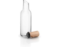 Glazen kan met kurk, koelkastkan, kristalhelder