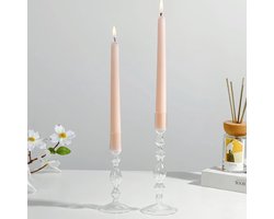 Glazen Kandelaars Houder - Taper Kaarshouder Set Van 2 - Decoratieve Kandelaars Voor Woonkamer - Kandelaarhouders Voor Home Decor - Bruiloft Tafels Decoratie