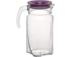 Glazen Karaaf - Waterkan Kruik - Dranken Serveren - Gehard Glas - 1.7 L - Paars Transparant