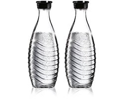 Glazen Karaffen - Bruiswater Flessen - Dranken Maken - Vaatwasserbestendig Duopack - 780ml - Zwart