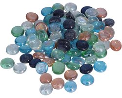 Glazen Kiezels - Decoratie Stenen - Vaas Vullen - Transparant Helder Glas - 500 gram - Multicolor