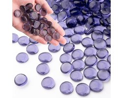 Glazen Kiezels - Decoratieve Stenen - Vaas Vullen - Hoogwaardig Glas - 0.44 KG - Paars