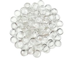 Glazen Kiezels - Decoratieve Stenen - Vaas Vullen - Platte Ronde Vorm - 0.5 kg - Transparant