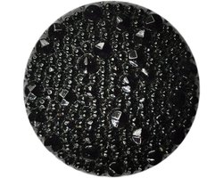 Glazen Knop - Glas Knopen Naaien - Kleding Verfraaien - Handgemaakt Uniek Patroon - 27mm - Zwart