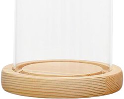 Glazen Koepels - Decoratieve Stolpen - Ambachtelijke Displays - Met Houten Basis - 2 Stuks 5-10cm - Helder