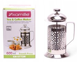 Glazen Koffie & Theemaker 600ml Met Filter - Kamille