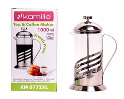 Glazen Koffie & Theepot 1000 ml met Filter - Kamille