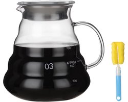 Glazen Koffiekan met Deksel voor Druppelapparaten - 800 ml