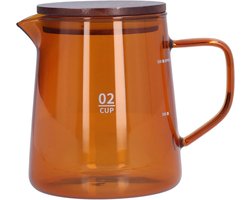 Glazen Koffiekan Schenkkan Warmtebestendig met Houten Deksel 500ml